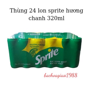 NOW SHIP- Thùng 24 lon nước ngọt có gas Sprite 320ml hương chanh