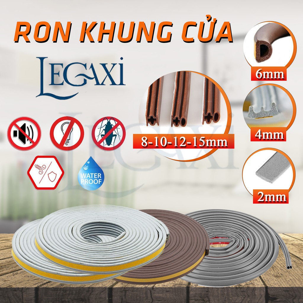 Ron Gioăng Khung Cửa Dán Cao Su 2 4 6 8 10 12 15mm Legaxi