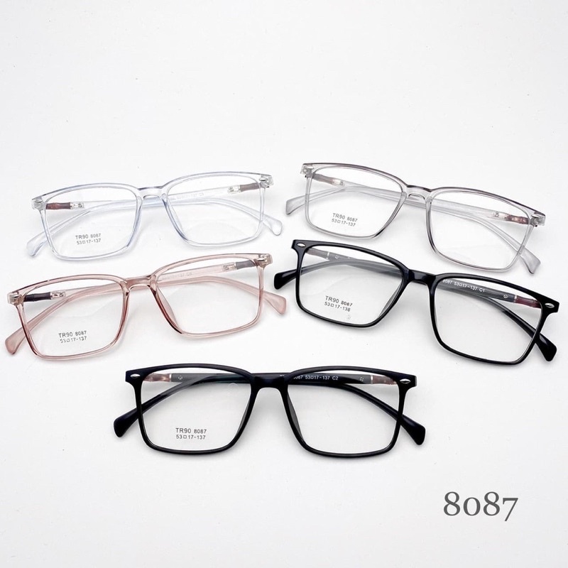 Gọng kính nam nữ TAMANHEYEWEAR gọng kính nhựa dẻo TR90 dáng mắt vuông lắp mắt cận loạn theo yêu cầu
