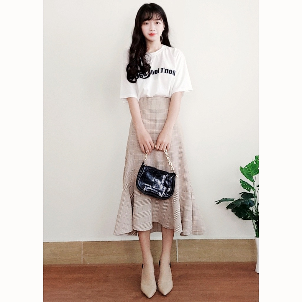 Chân váy dài caro ulzzang, chân váy midi qua gối SR007 | BigBuy360 - bigbuy360.vn