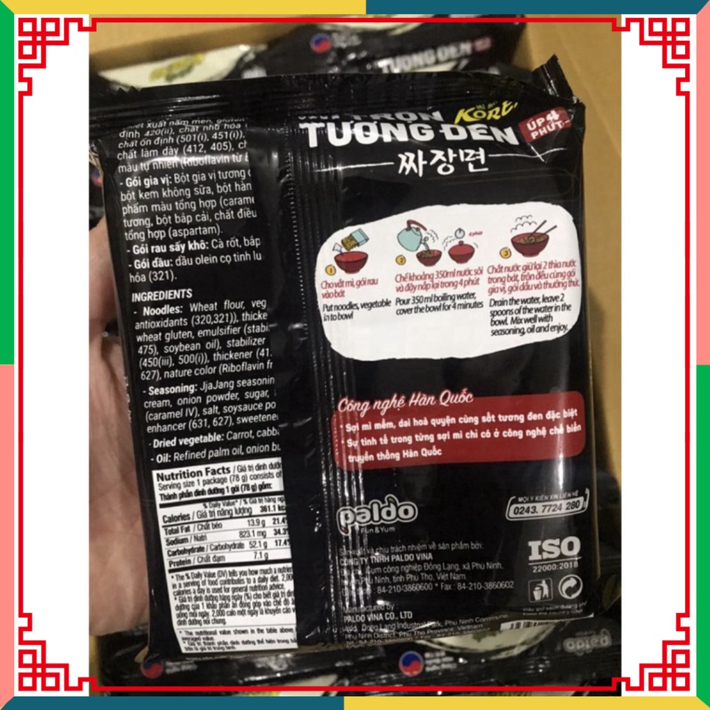 Mì Tương Đen Koreno Úp 4 Phút Gói 78g