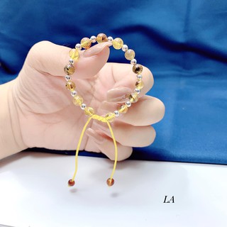 Vòng tay ho phach thien nhien mix bi bạc tk16