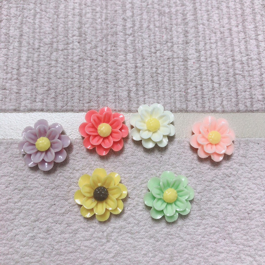 Set 10 bông Hoa cúc nhựa mẫu 2 làm đồ handmade