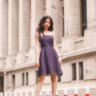 Đầm Hai Dây Chấm Bi