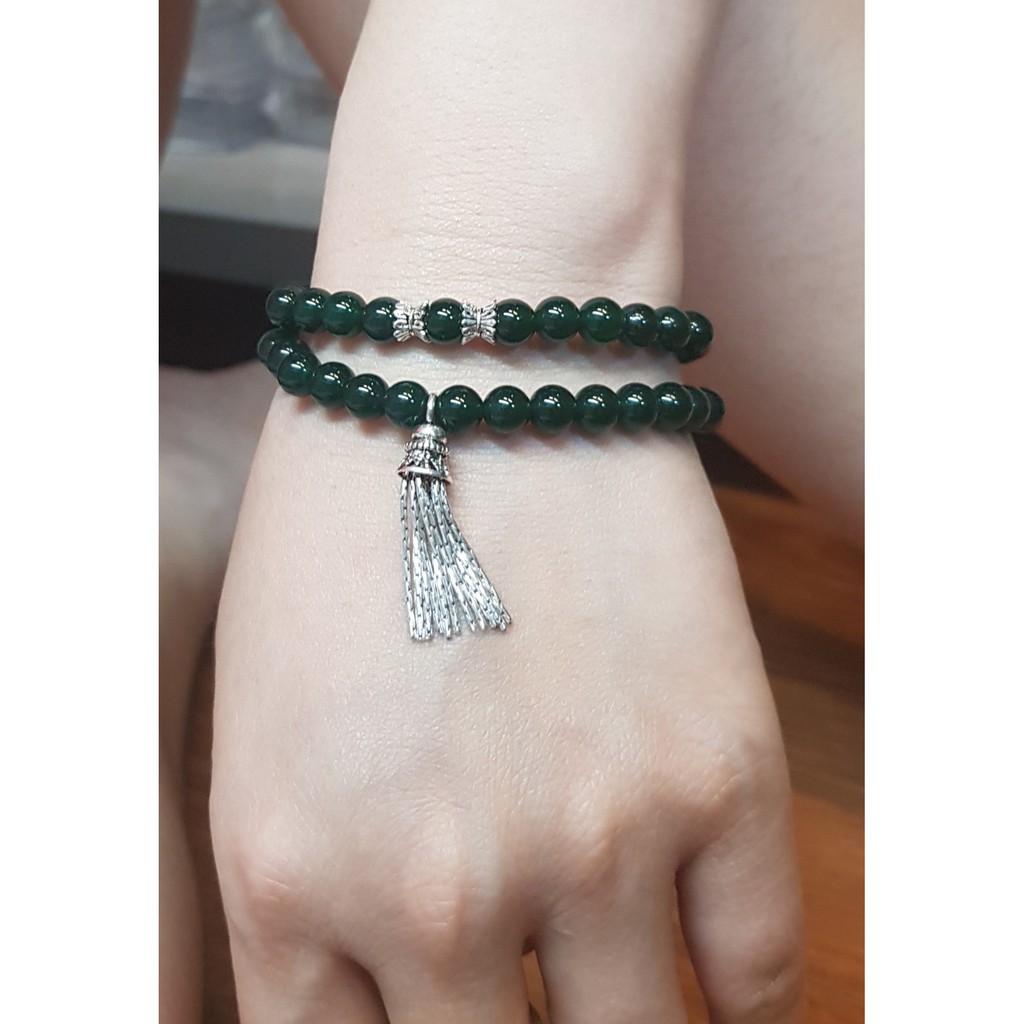 Vòng tay Phong thủy phối mix Charm Bạc 925 may mắn, tài lộc, bình an phù hợp TẤT CẢ các MỆNH - DẠNG QUẤN - Đủ size + Màu | BigBuy360 - bigbuy360.vn