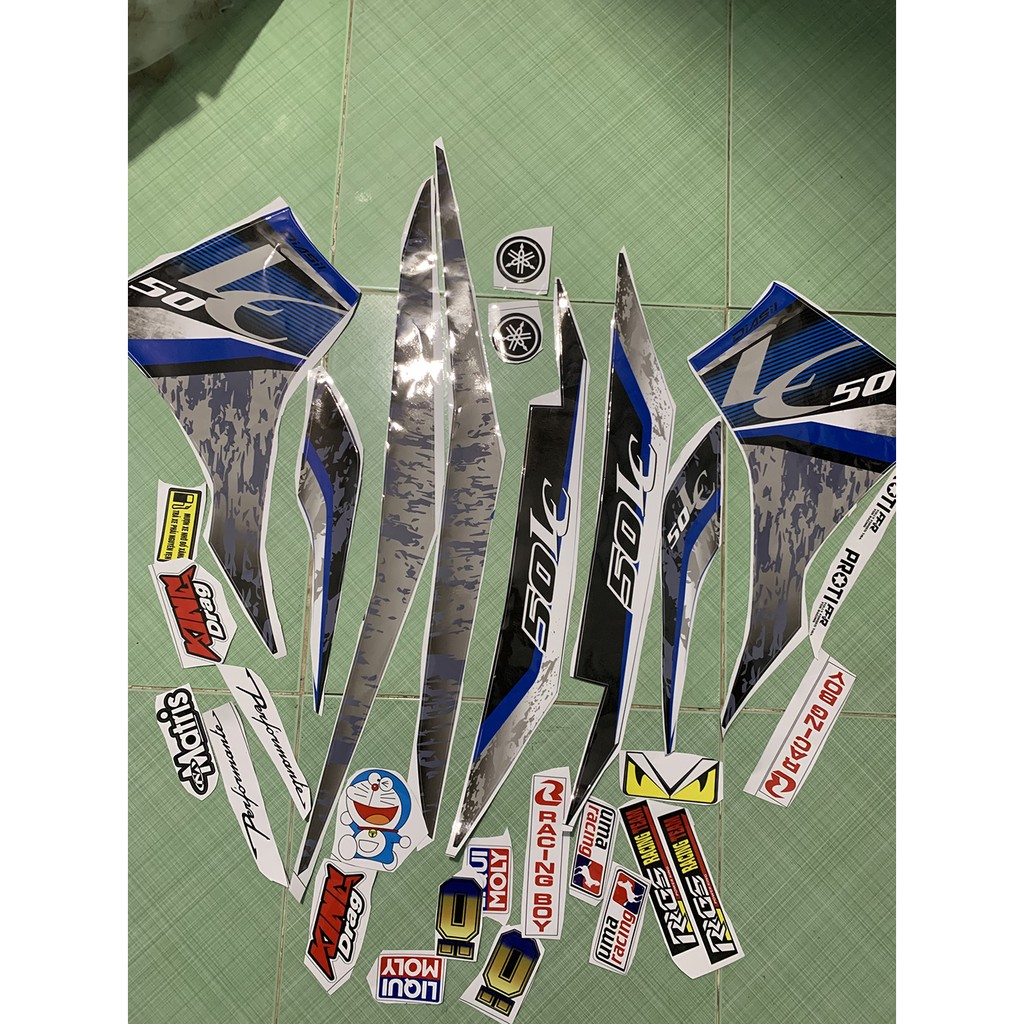 Tem exciter 50 LC V6 xanh đen