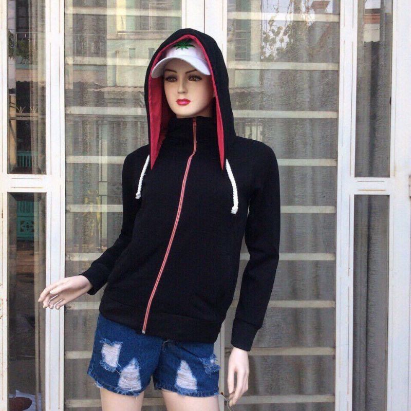 ÁO KHOÁC NỈ CHỐNG NẮNG NÓN SIÊU TO KHỔNG LỒ CÓ TÚI TRONG VÀ DÂY KÉO TÚI