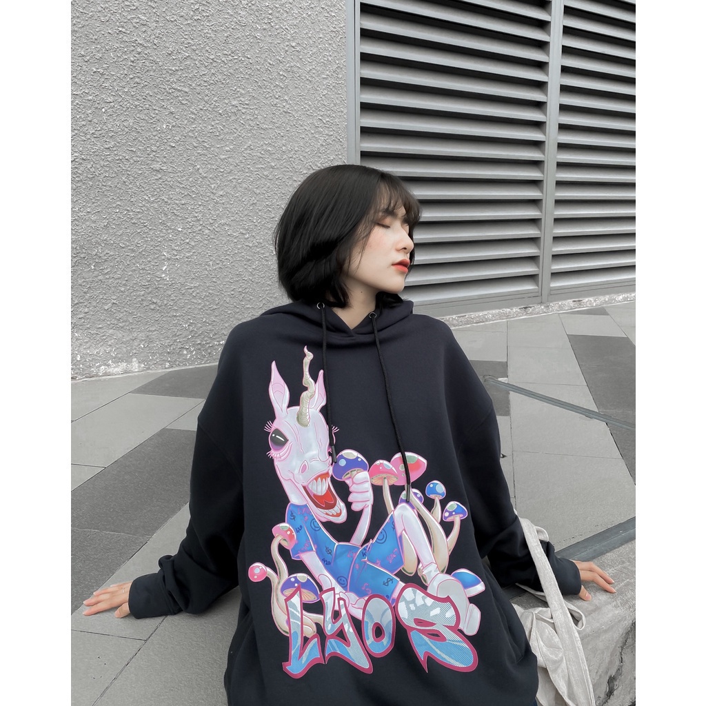 Áo Nỉ LYOS Starve Hoodie Đen