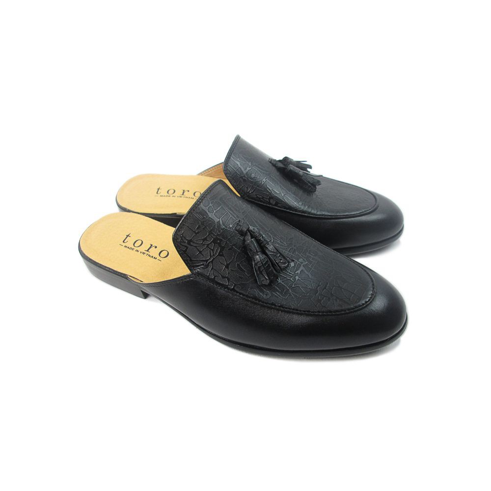 Giày Sục Nam Hở Gót Đai Chuông Da Bò Nguyên Tấm Toroshoes Mã M647