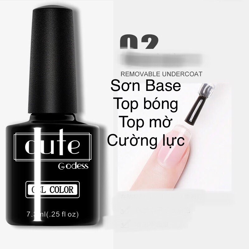 Sơn Base, Top bóng, Top mờ, Cứng móng CUTE GODESS 7.3ml