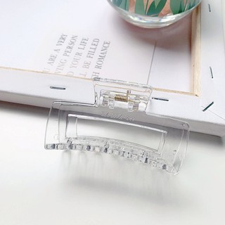 Bán sỉ 12 Kẹp tóc nhựa acrylic trong suốt hình chữ nhật xinh xắn thời trang phong cách Hàn Quốc