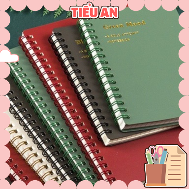 Sổ tay lò xo DÒNG NGANG màu đơn sắc (A6/A5/B5/A4) - 160 Trang (80 tờ) - Tập / Vở - Sổ còng