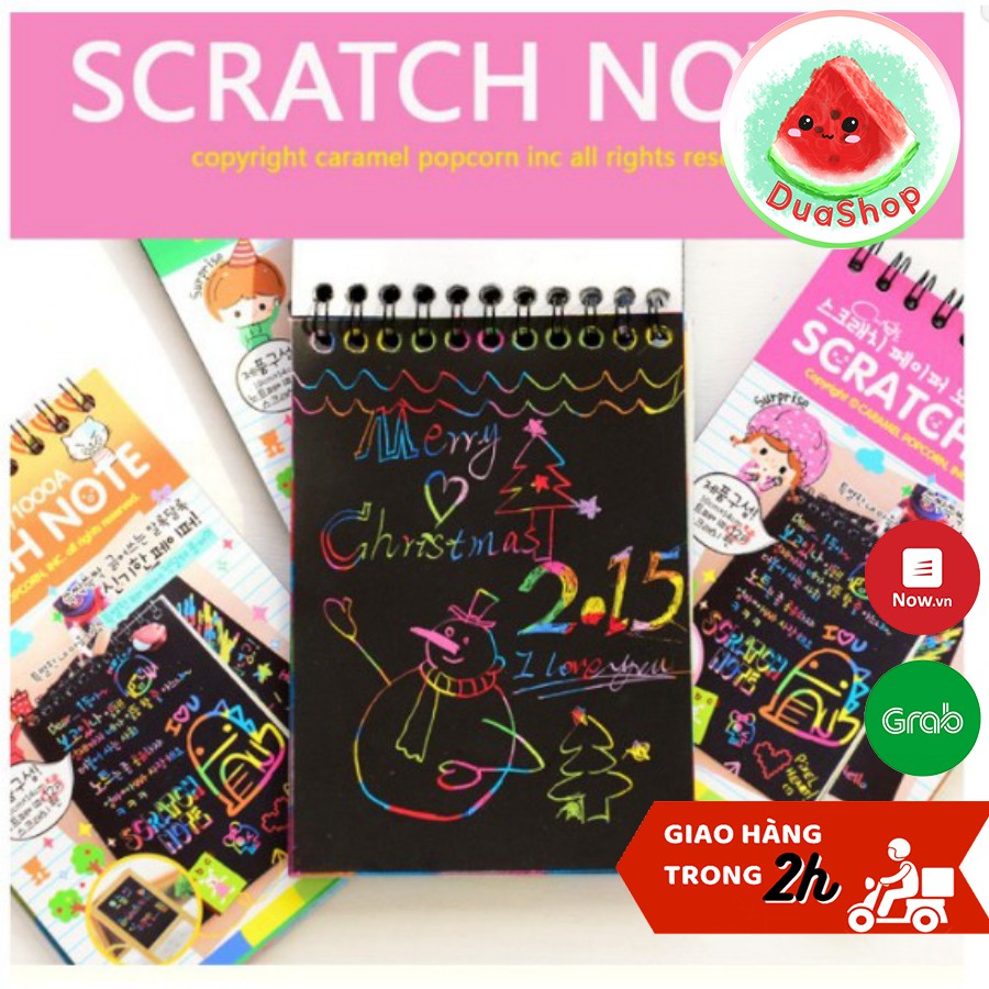 Sổ Vẽ Cầu Vồng Ma Thuật Khổ A6 (10*14cm) - Scratch Note - Sổ Cào Kích Thích Sáng Tạo 🍉Duashop🍉