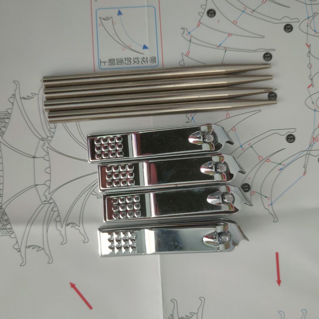 Bộ Dụng Cụ Lắp Ráp Mô Hình Kim Loại 3D Bằng Thép Không Rỉ (Thanh Uốn + Bấm Móng Đầu Nhọn)