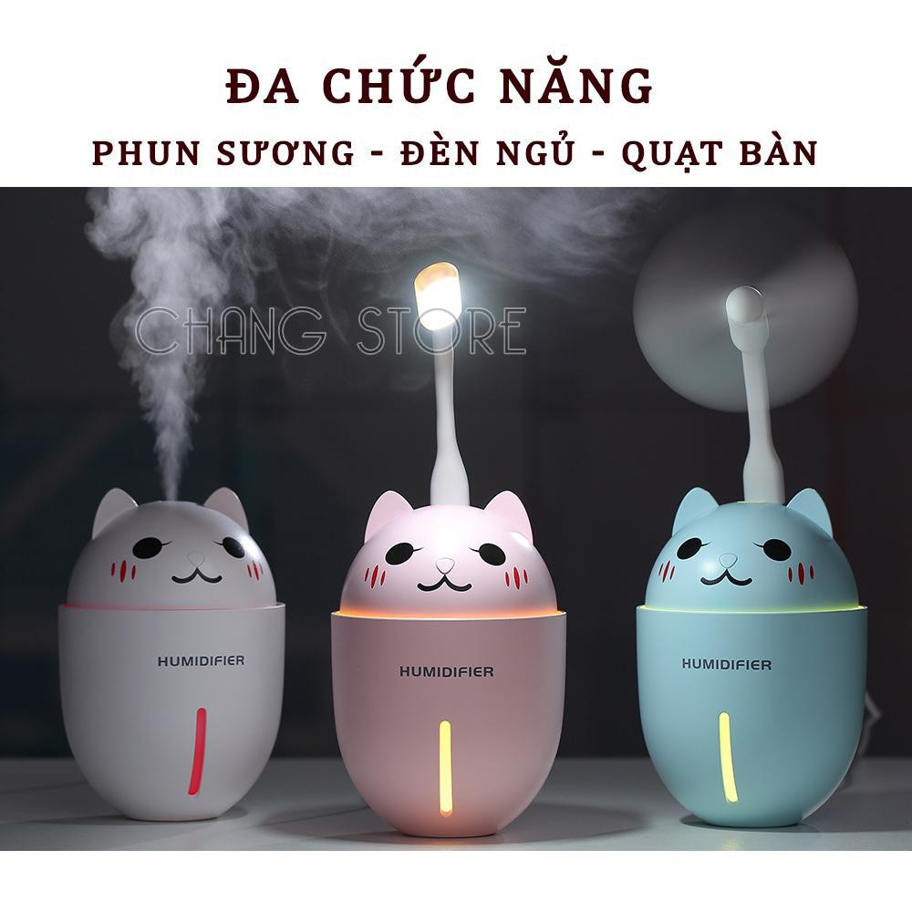 Máy Phun Sương Tạo Độ Ẩm 3 Tác Dụng Hình Mèo Tiện Lợi