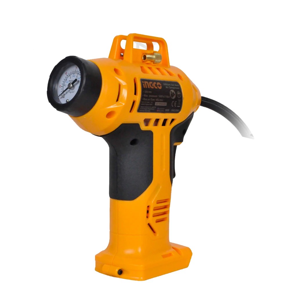 20V Máy Bơm Hơi Cầm  Dùng Pin INGCO CACLI2001| Máy bơm hơi tự động dùng pin INGCO CACLI2001 nhỏ gọn ổn định tiện dụng
