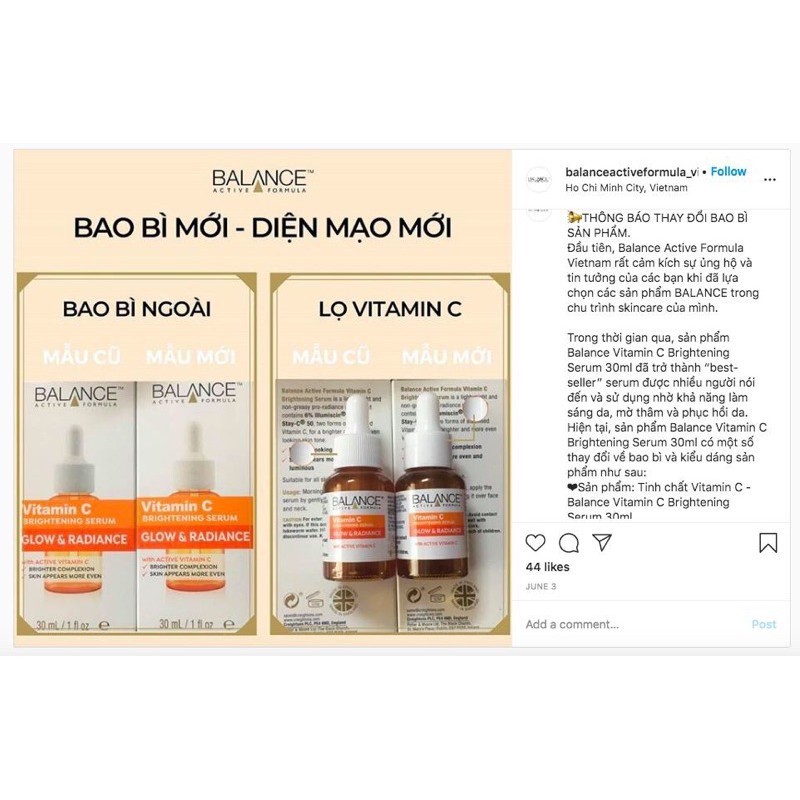 Serum Balance Vitamin C Giảm Thâm, Sáng Da 30ml