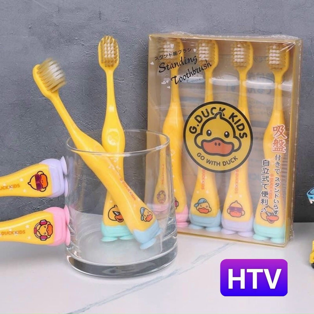 Set 4 bàn chải VỊT VÀNG DUCK KIDS ( hộp 4 bàn chải vịt vàng cho bé)