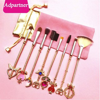 Set 8 Cọ Trang Điểm Thủy Thủ Mặt Trăng Kèm Túi Đựng
