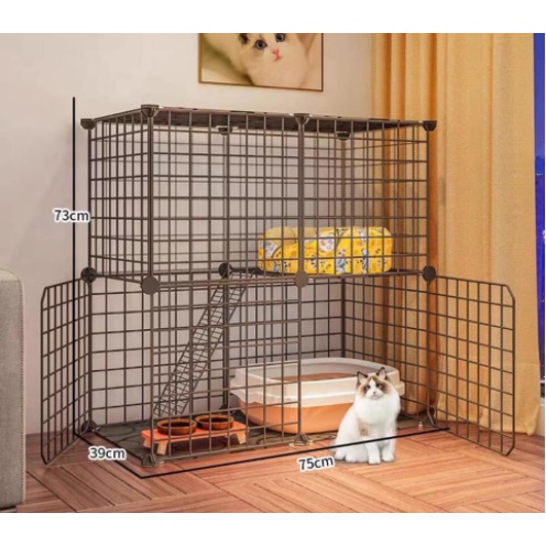 [ Tặng Vòng Cổ ] Combo Chuồng Mèo 2 tầng - kích thước : 75 x 37 x 75 cm