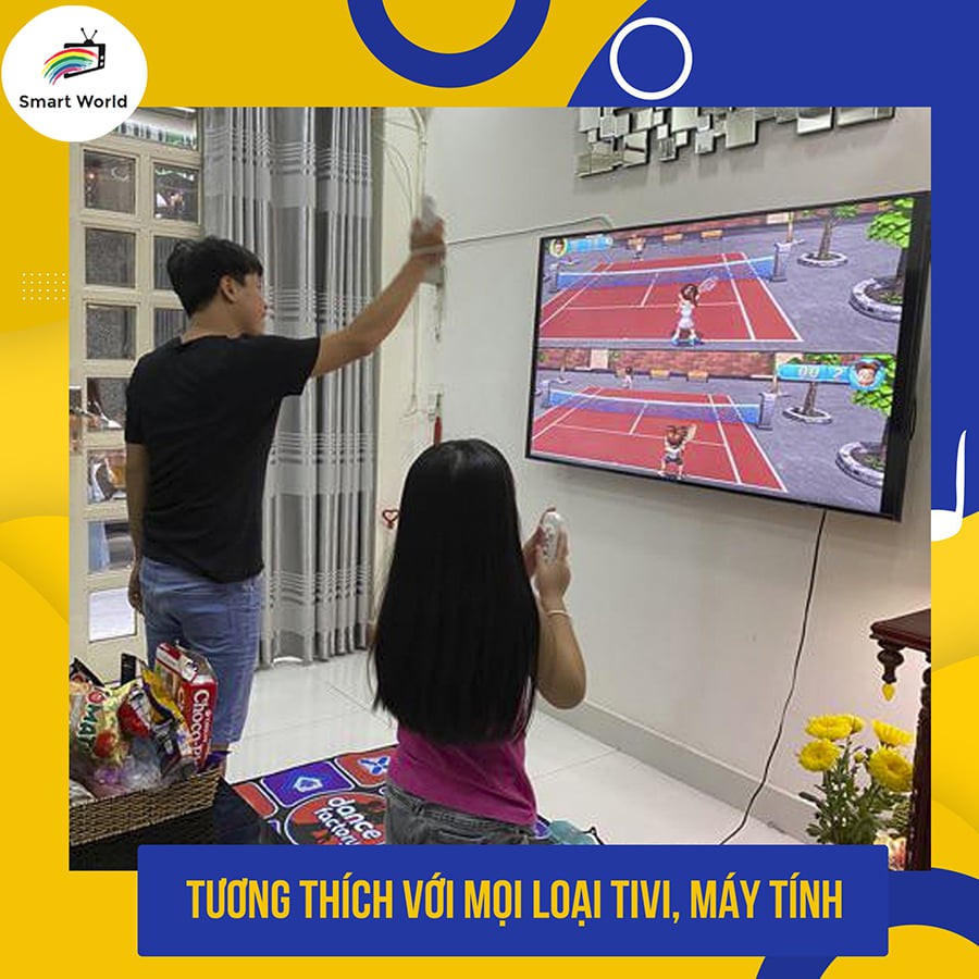 Nghỉ Dịch Vừa Khỏe Vừa Vui Thảm nhảy Smart Tại Nhà, thảm chơi game sẵn 200 trò trí tuệ, cổng AV, kết nối không dây