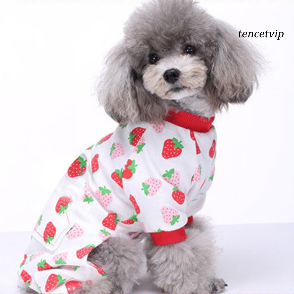 Bộ Đồ Ngủ Liền Thân Cotton Tay Dài Bốn Chân In Hình Cún Hoạt Hình Cho Thú Cưng