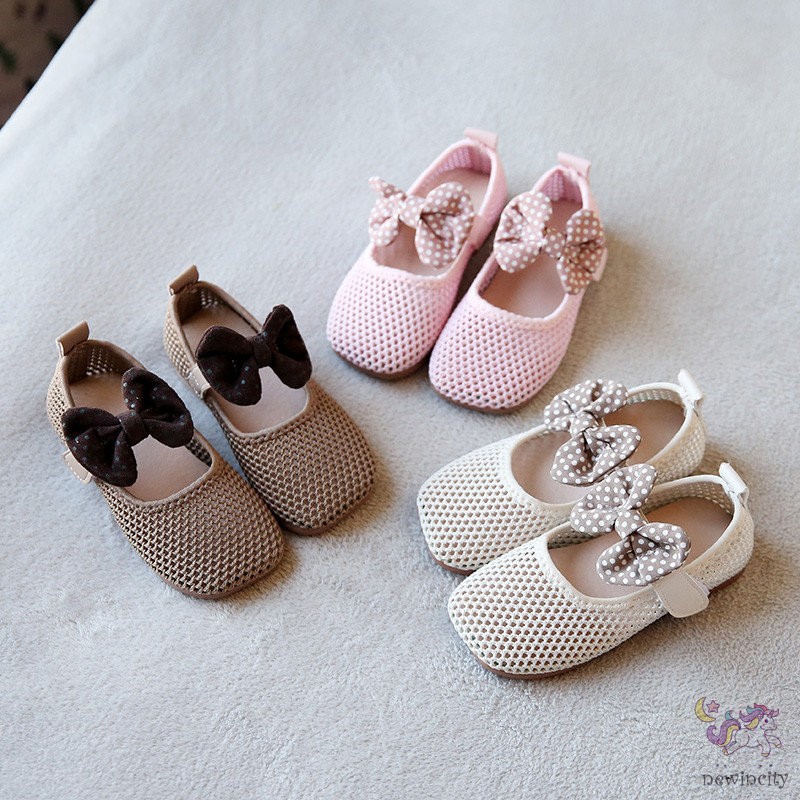 Giày Búp Bê Đính Nơ Thiết Kế Xinh Xắn Cho Bé Gái