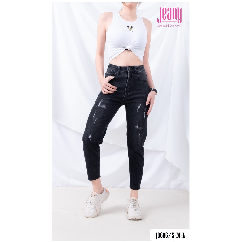Quần Jean Baggy Nữ Màu Xám Đen Wat Nhẹ J0686 - Jeany