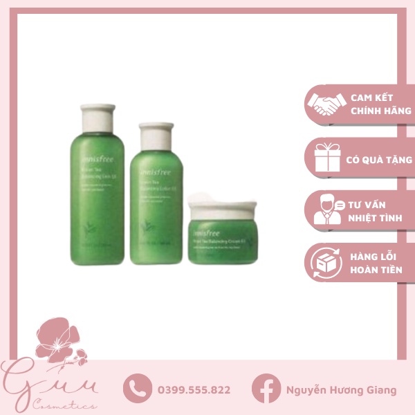 Bộ dưỡng da trà xanh Innisfree Green Tea Balancing - Guu