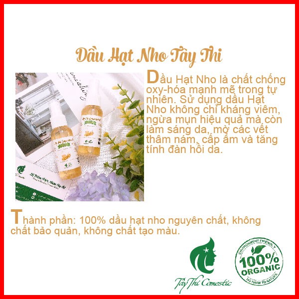 Dầu Hạt Nho Tây Thi Chai 30ml Nguyên Chất 100%