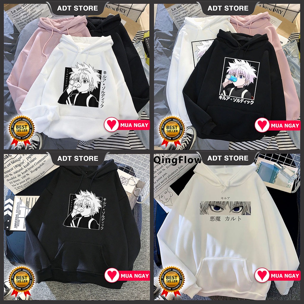 4 Mẫu Áo hoodie Hunter X Hunter Killua Zoldyck Anime độc đẹp giá siêu rẻ