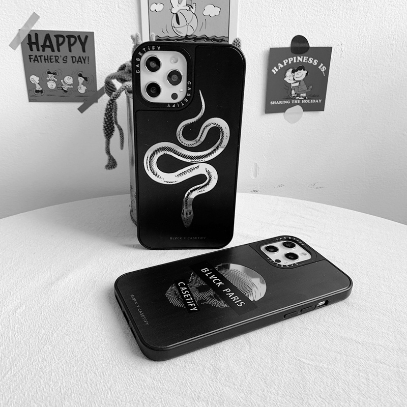 Ốp Điện Thoại silicone tpu BLVCK Mềm Mặt Gương Họa Tiết Da Rắn paris Cho iphone 14 15 plus 11 12 13 pro max