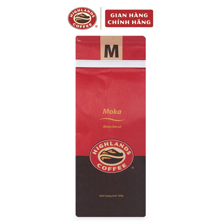[Mã 159FMCGSALE giảm 8% đơn 500K] Cà phê rang xay Moka Highlands Coffee 200g