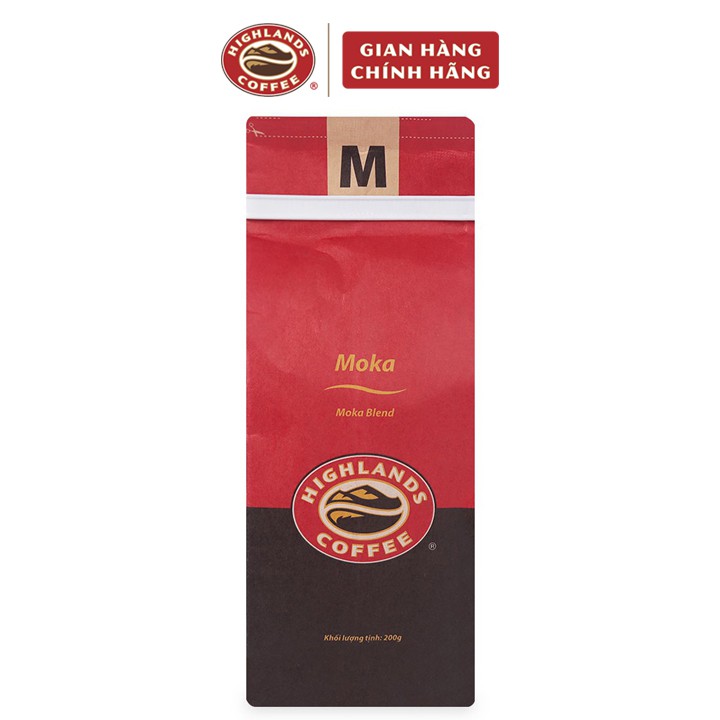 Cà phê rang xay Moka Highlands Coffee 200g (cafe pha phin)