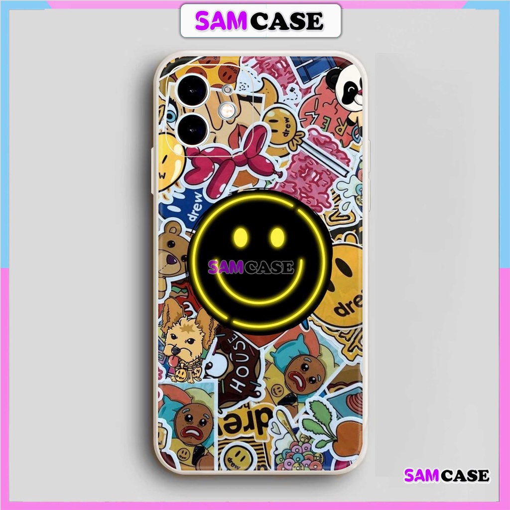 Ốp lưng iPhone 6/6s/7/8/X/XS/11/12/13/14 Pro Plus Max viền vuông chống sốc bảo vệ camera silicon mềm hình Drew19-1