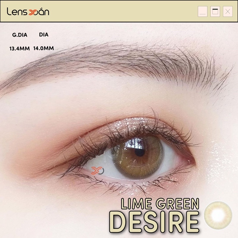 KÍNH ÁP TRÒNG DESIRE LIME GREEN CỦA IDOL LENS : LENS NÂU VÀNG CHANH | LENS XOẮN