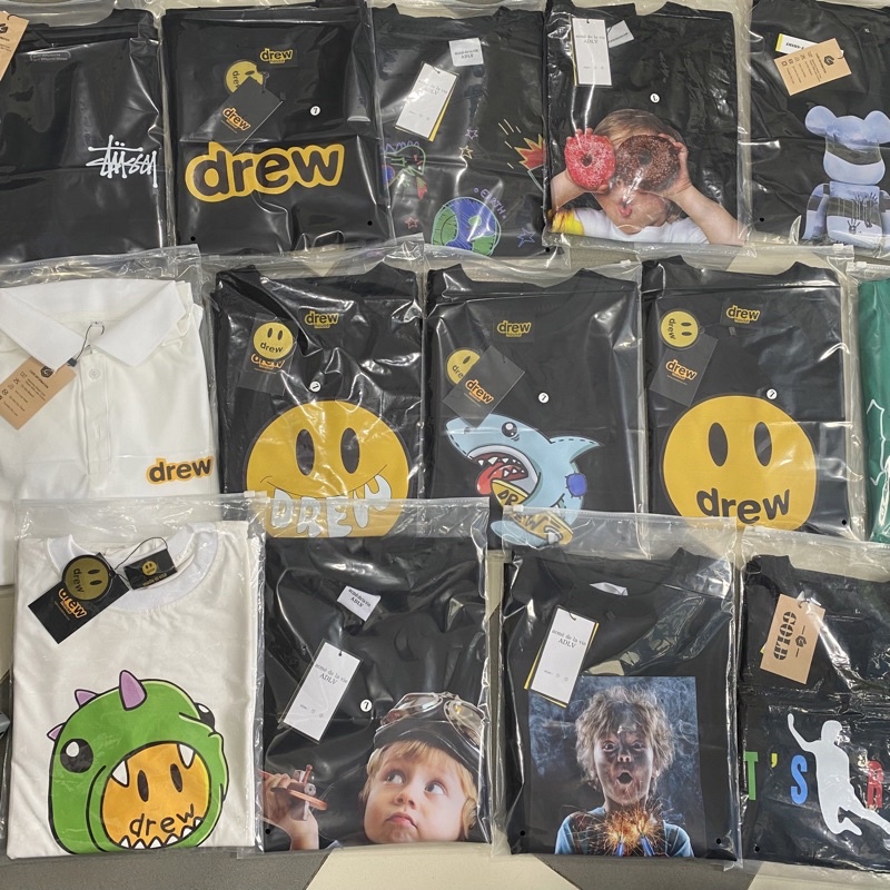 Áo thun tay lỡ DREW HOUSE, Áo phông Unisex Form rộng oversize, chất liệt cotton KKIMSHOP