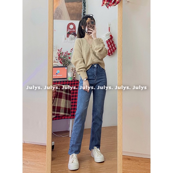 Áo cardigan lửng cổ V 4 khuy (ảnh thật shop chụp kèm video)