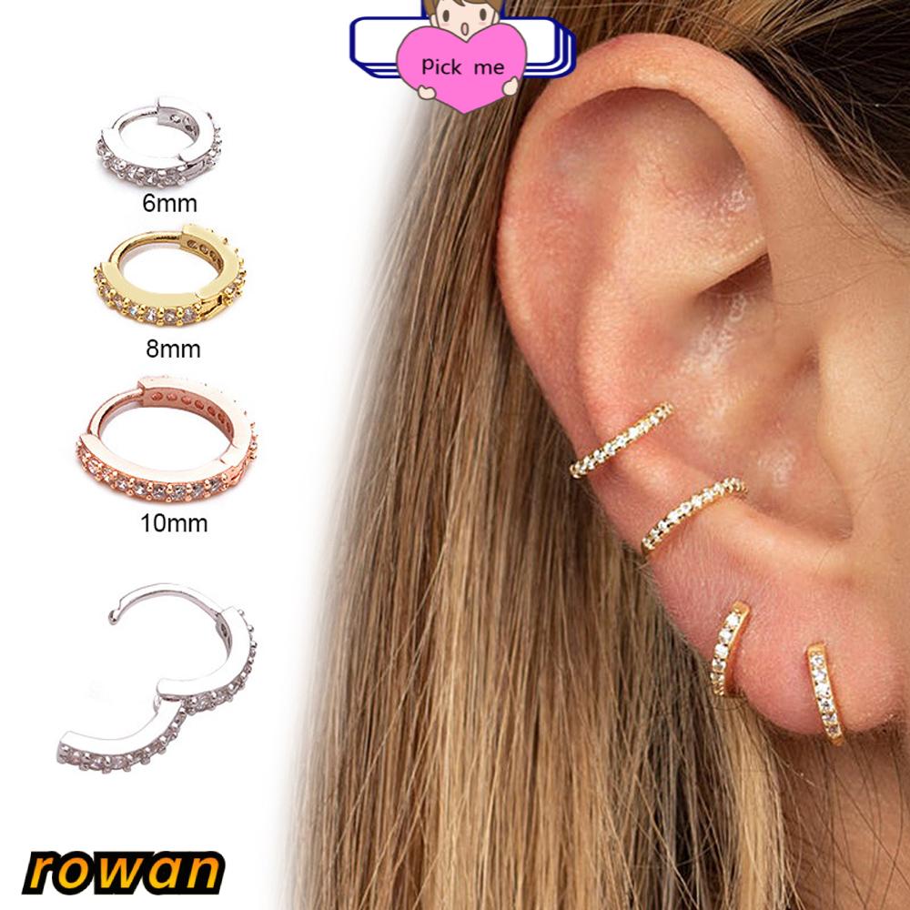 Khuyên xỏ tai/ mũi đính đá tùy chọn màu sắc thời trang punk rock 6/8/10mm