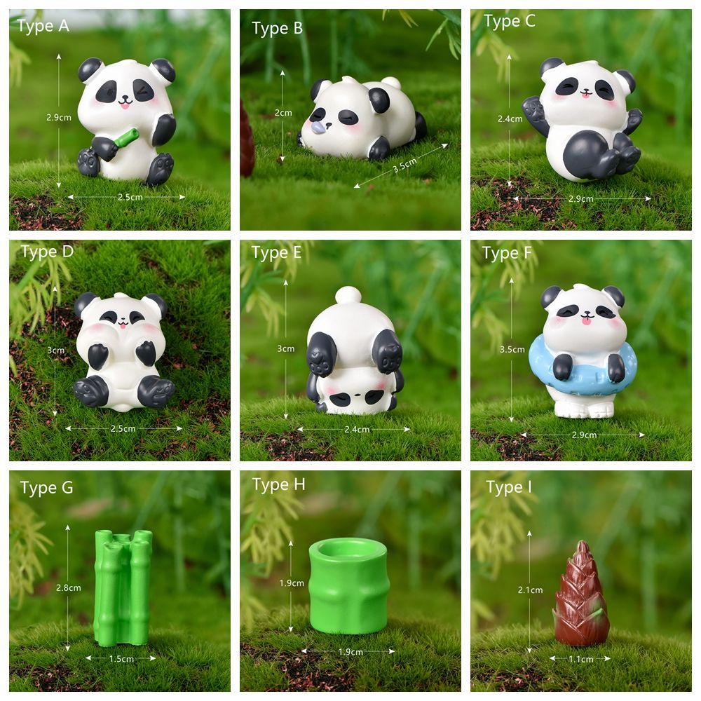 Mô Hình Gấu Trúc Mini Bằng Nhựa Dùng Trang Trí Tiểu Cảnh DIY