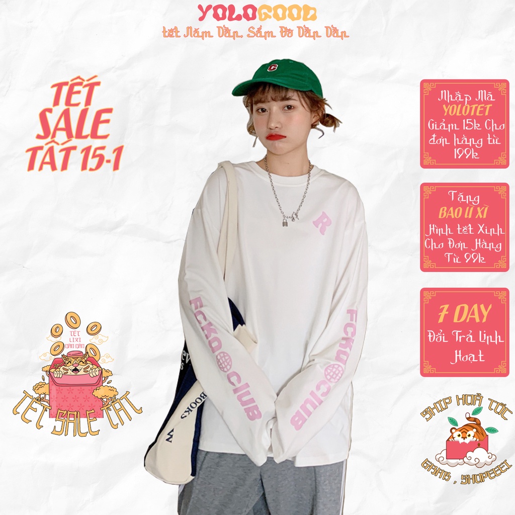 Áo thun dài tay ⏳ FcKA R ⏳ phông Unisex nam nữ tee oversize form rộng pull Ulzzang Streetwear thu đông vải mềm
