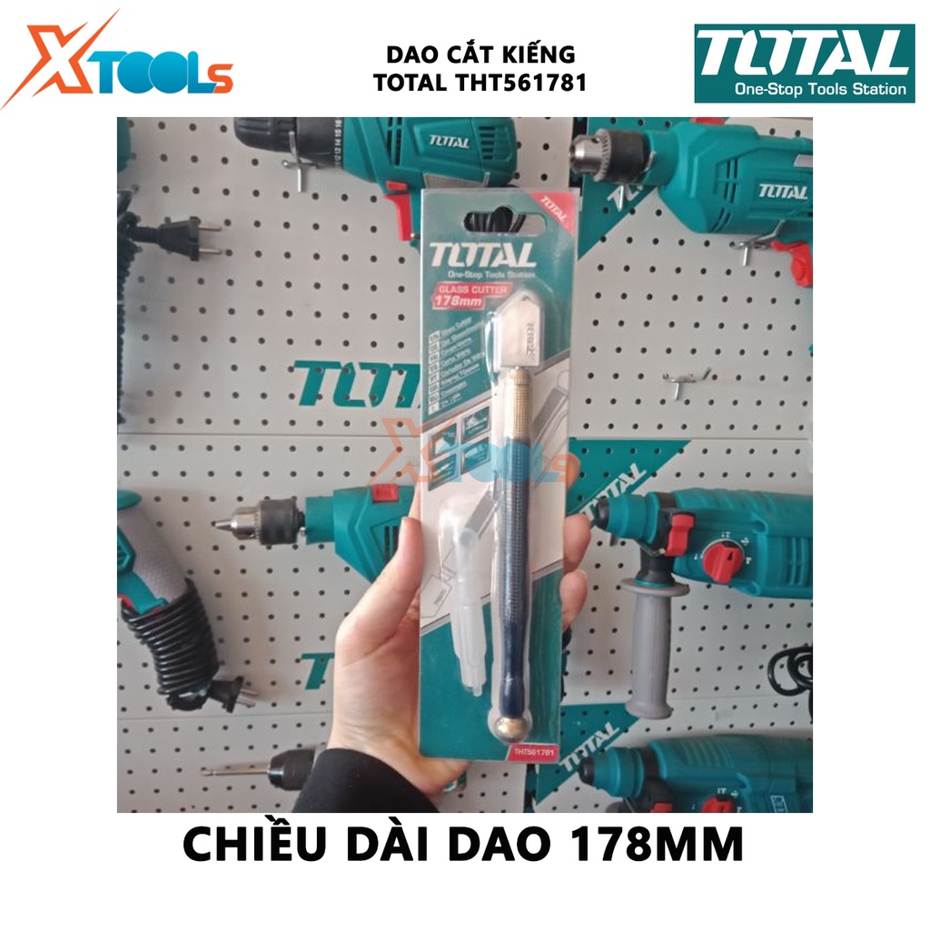 Dao cắt kính TOTAL THT561781| bút cắt kiếng 178mm hợp kim cao cấp chống rỉ sét lưỡi dao sắc bén, độ dài cắt lên đến 5000