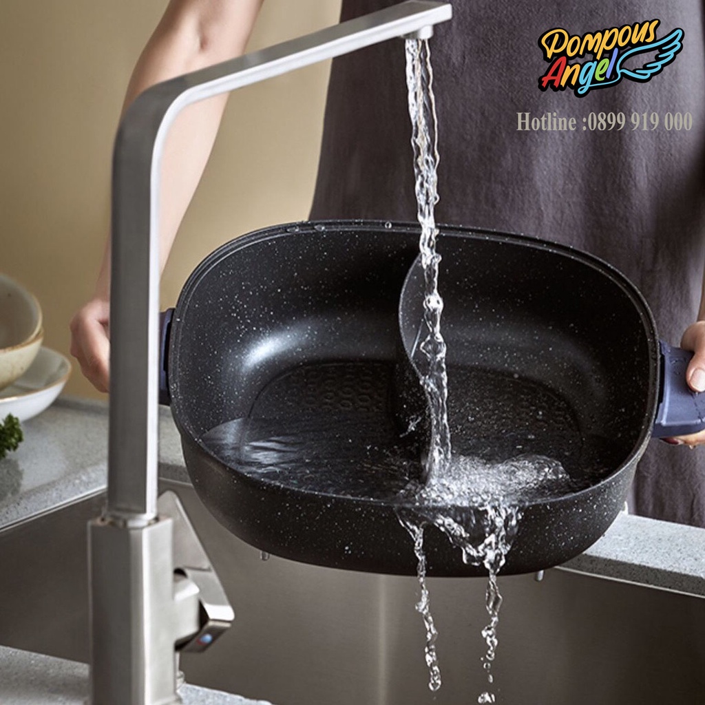 Nồi lẩu nướng điện uyên ương 2 ngăn đa năng chống dính BEAR DHG-C60D1 6L tháo rời bảo hành 12 tháng