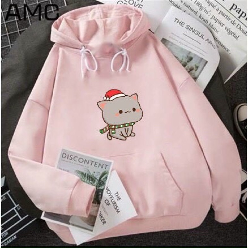 Áo Khoác Hoodie Nữ CON MÈO Form Rộng Có Mũ Dày Dặn, Áo khoát Nữ Nỉ Bông Chống Nắng Tốt