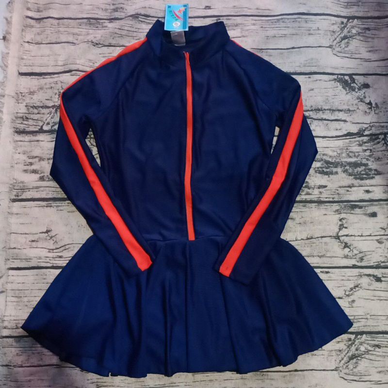 Bộ bơi váy tay dài trơn(35-65kg)(nt chọn màu)