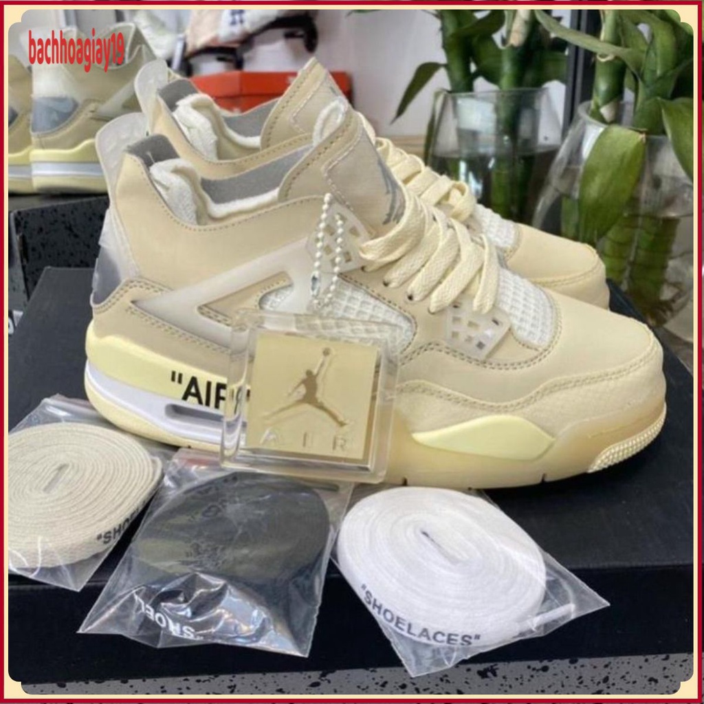 Giày Sneaker Jordan 4 Off White Full Box Full Phụ Kiện Freeship hàng chuẩn 11