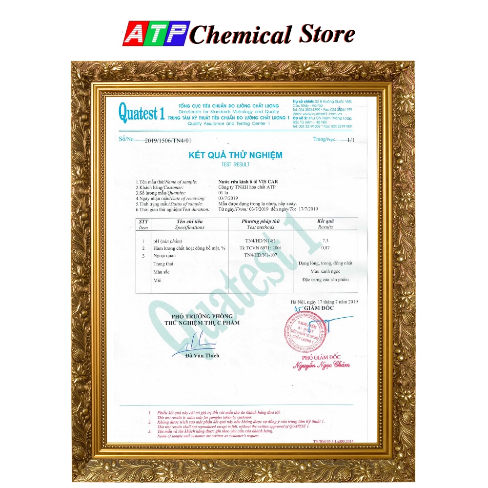 Nước rửa kính ô tô VIS Car, nước rửa kính ô tô cao cấp đổ trực tiếp dung tích 2 lít - ATP Chemical Store