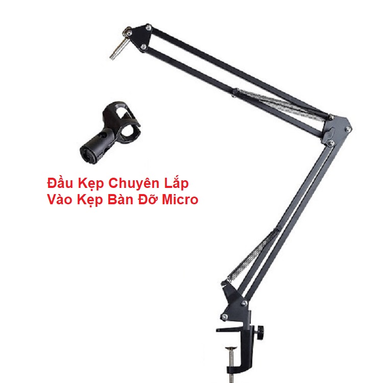 Kẹp Đỡ Micro, Điều Chỉnh Lên Xuống - Đầu Giữ Micro - Lắp Vào Giá Kẹp Bàn - Điều Chỉnh Các Góc Xoay 360 Độ