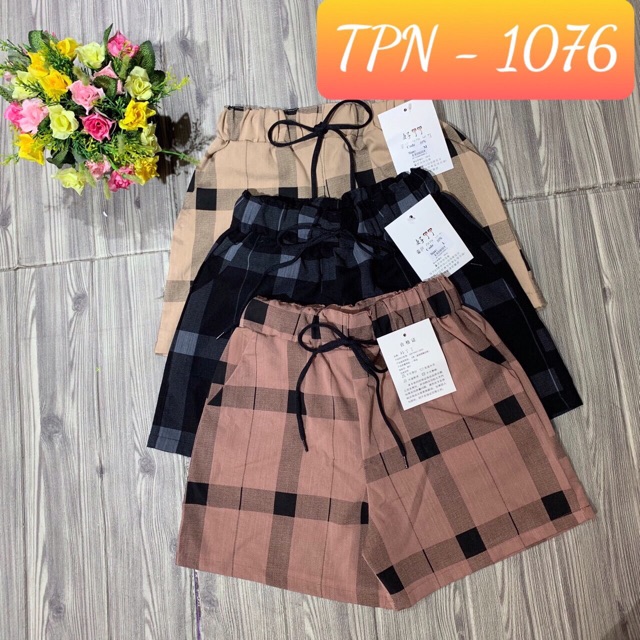 Quần short đũi thái ket caro