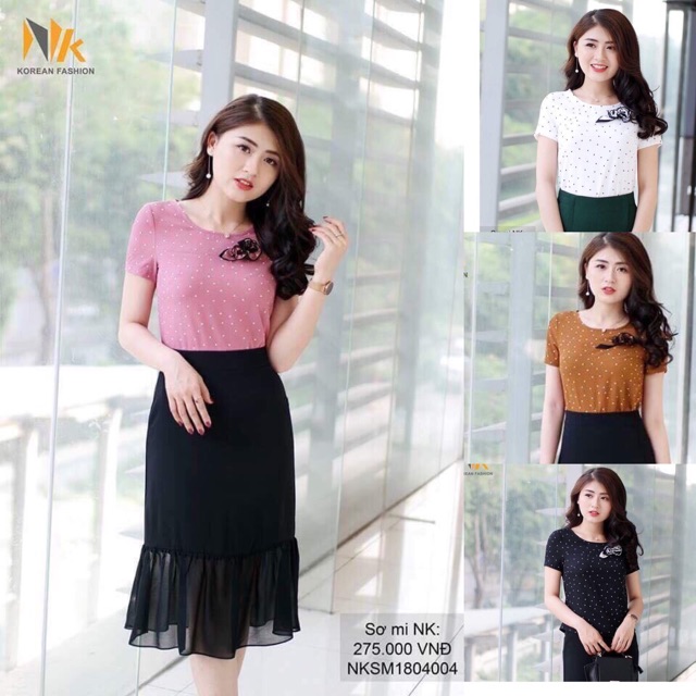 SƠ MI CHẤM BI CROPTOP HOA NGỰC SM144 | BigBuy360 - bigbuy360.vn